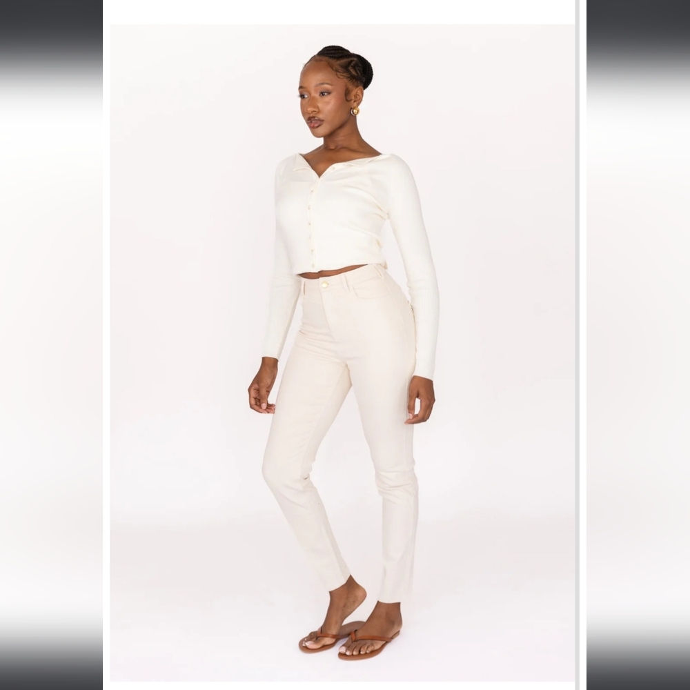 Ambela Sculpt Stretch Mom Ecru Jean